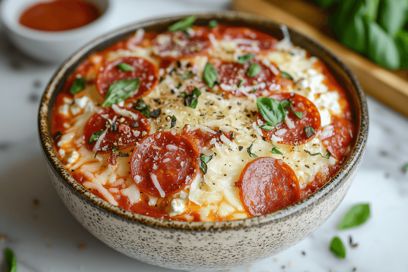 cottage cheese pizza bowl