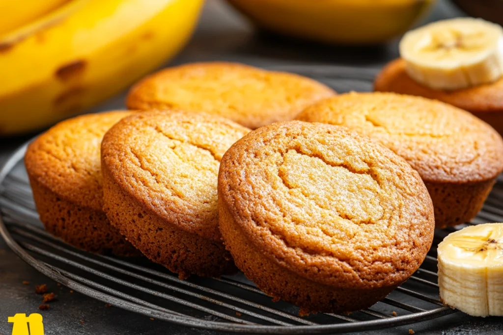 Fresh-baked banana bread cookies showing perfect golden color and tender texture