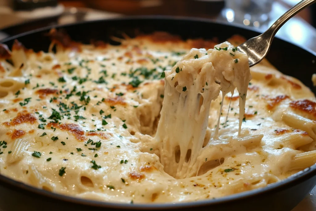 One-Pan White Cheddar Mozzarella Pasta Delight