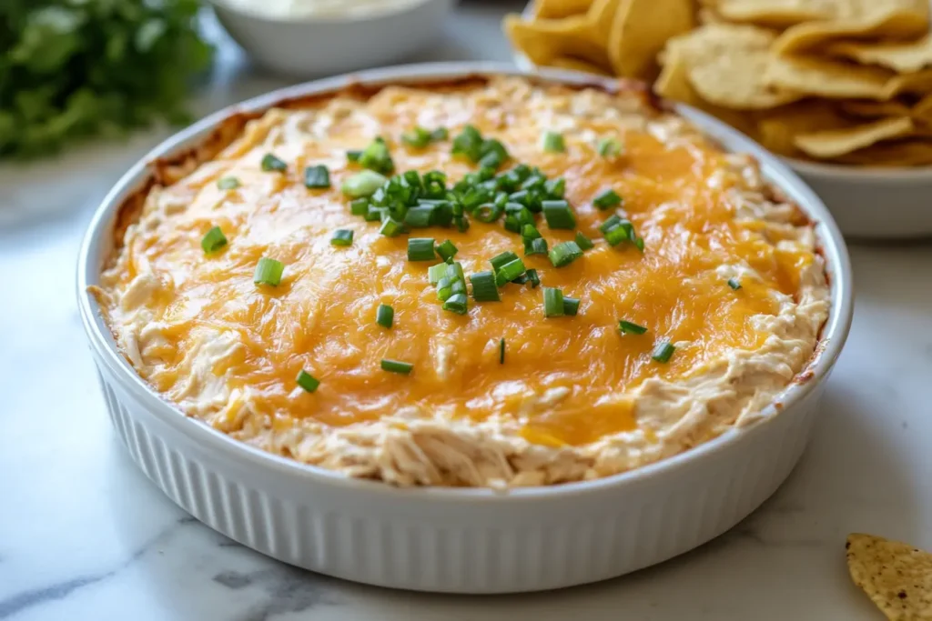 Creamy Crack Chicken Dip with chips