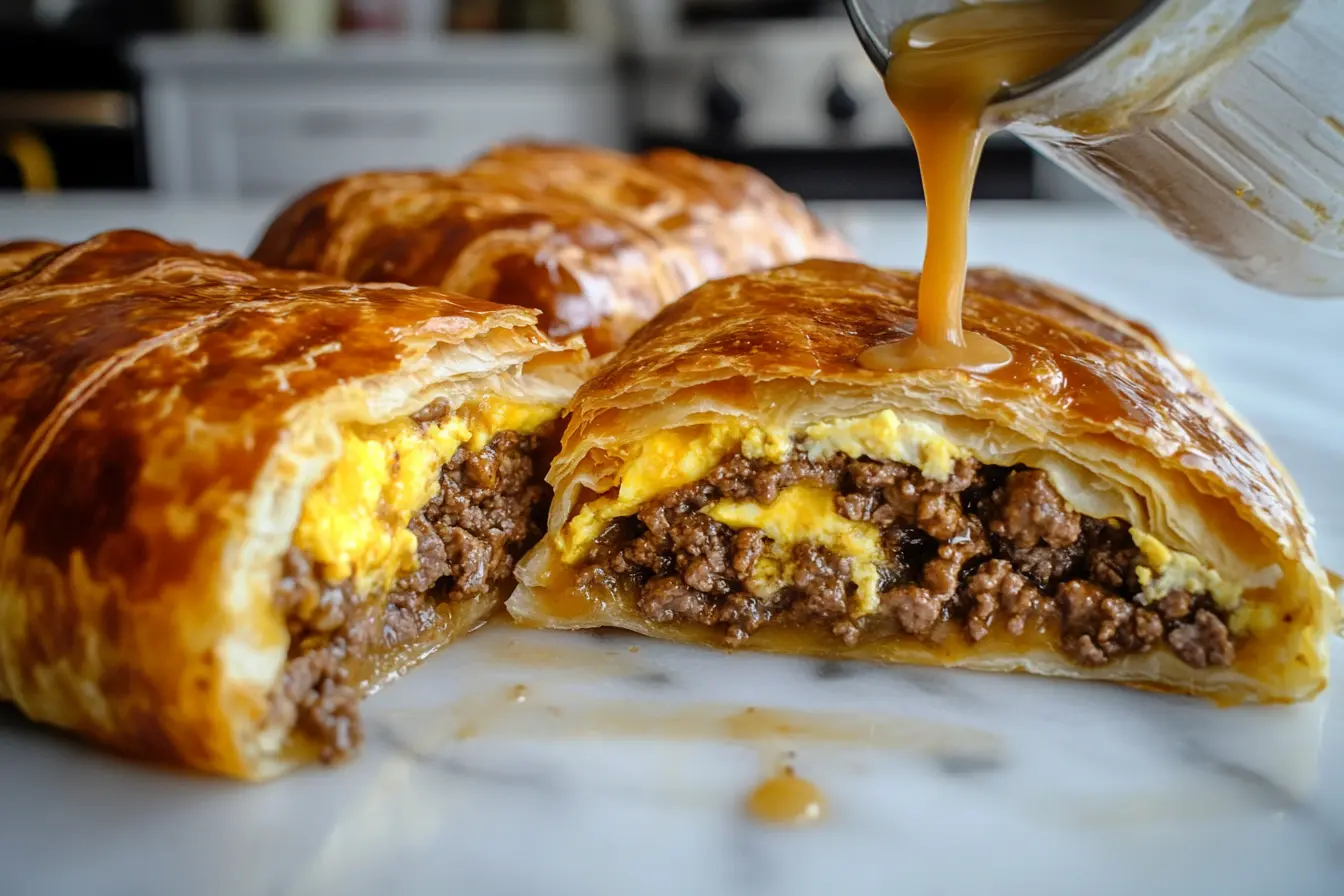 Beefy Breakfast Strudel with Gravy