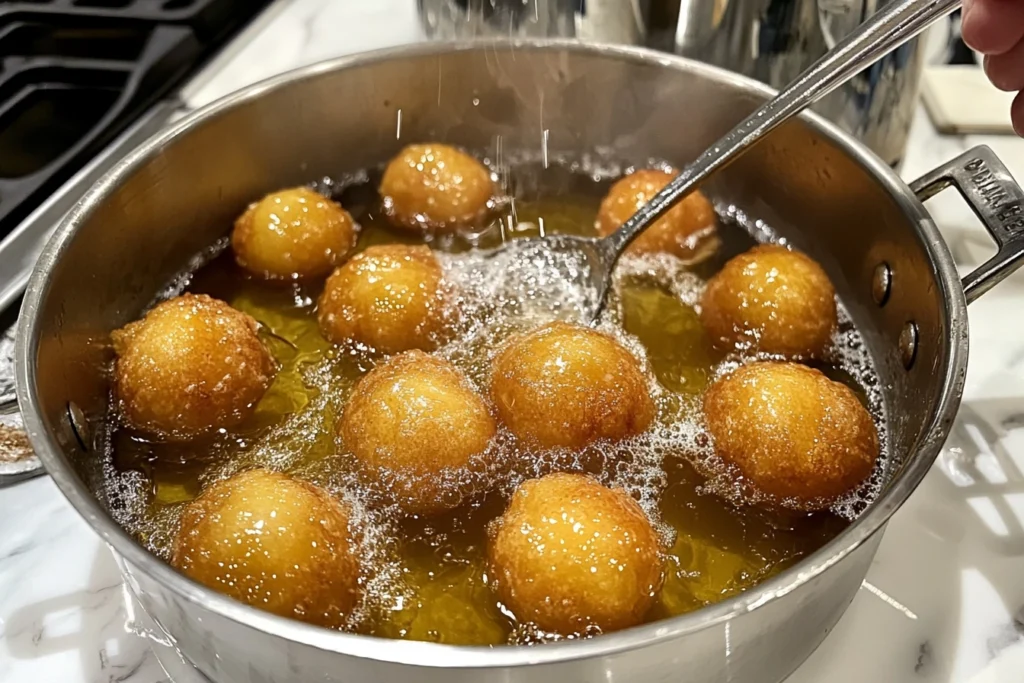 Bomboloni (Italian Donuts) fry