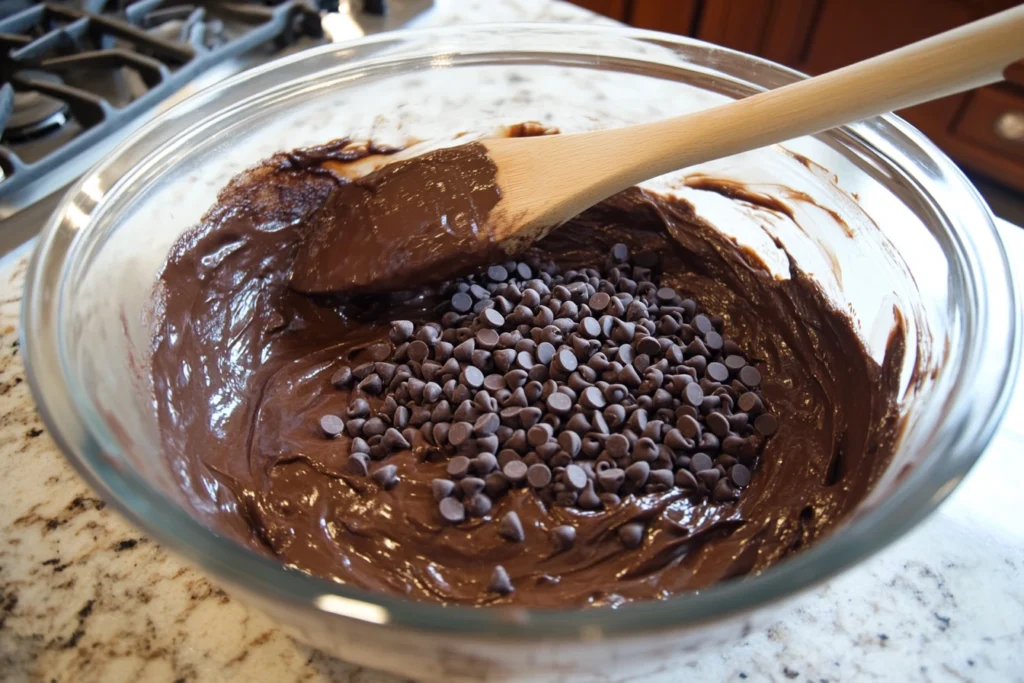Hot Fudge Brownie Bread step1