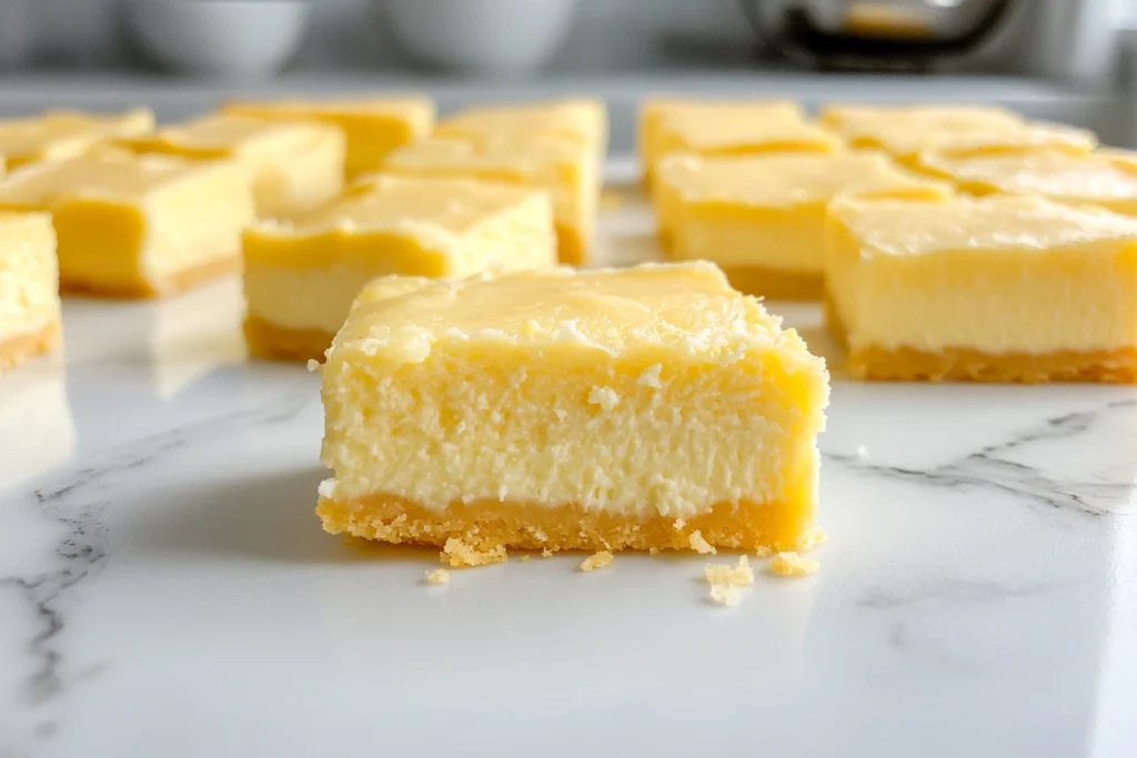 Lemon Cheesecake Squares cut