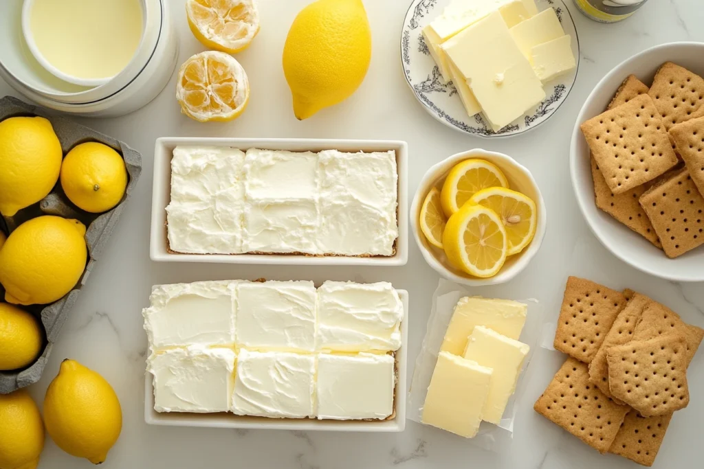 Lemon Cheesecake Squares ingrerdients