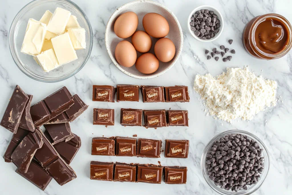 Milky Way Caramel Cheesecake Brownies ingredients