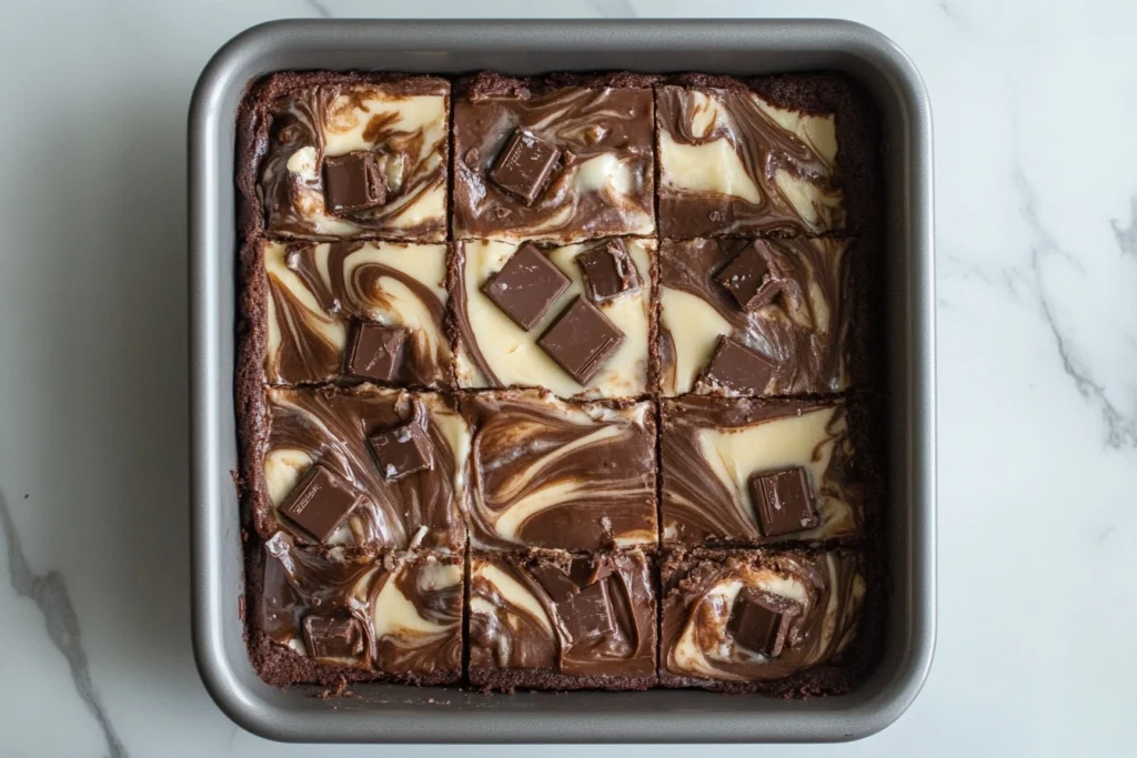 Milky Way Caramel Cheesecake Brownies step3