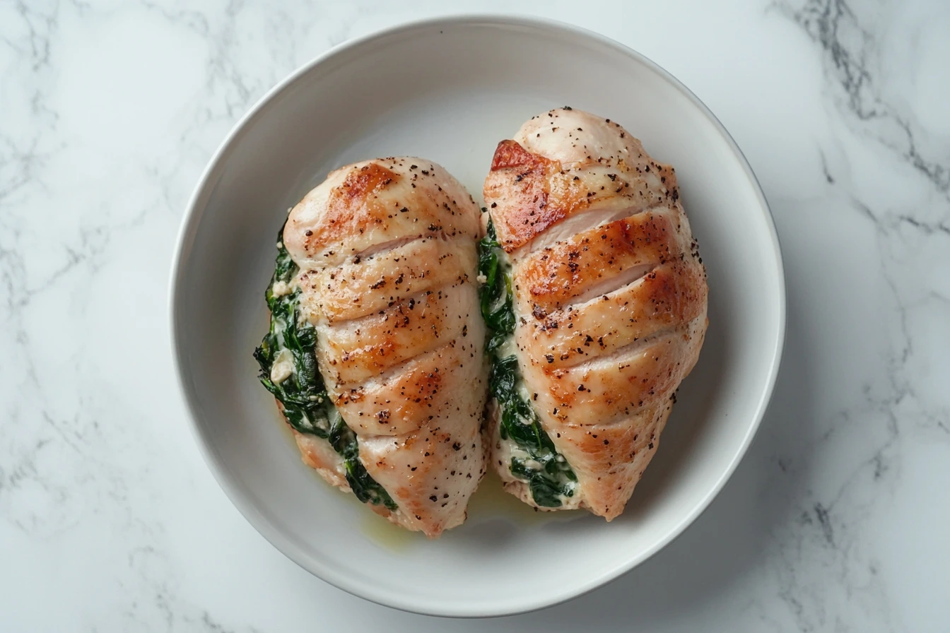 Spinach and Cheese Stuffed Chicken Breast
