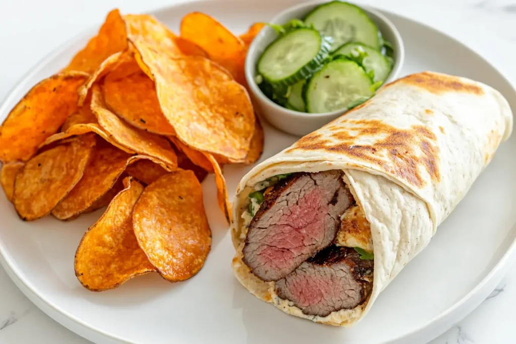 Steak and Blue Cheese Wraps serves