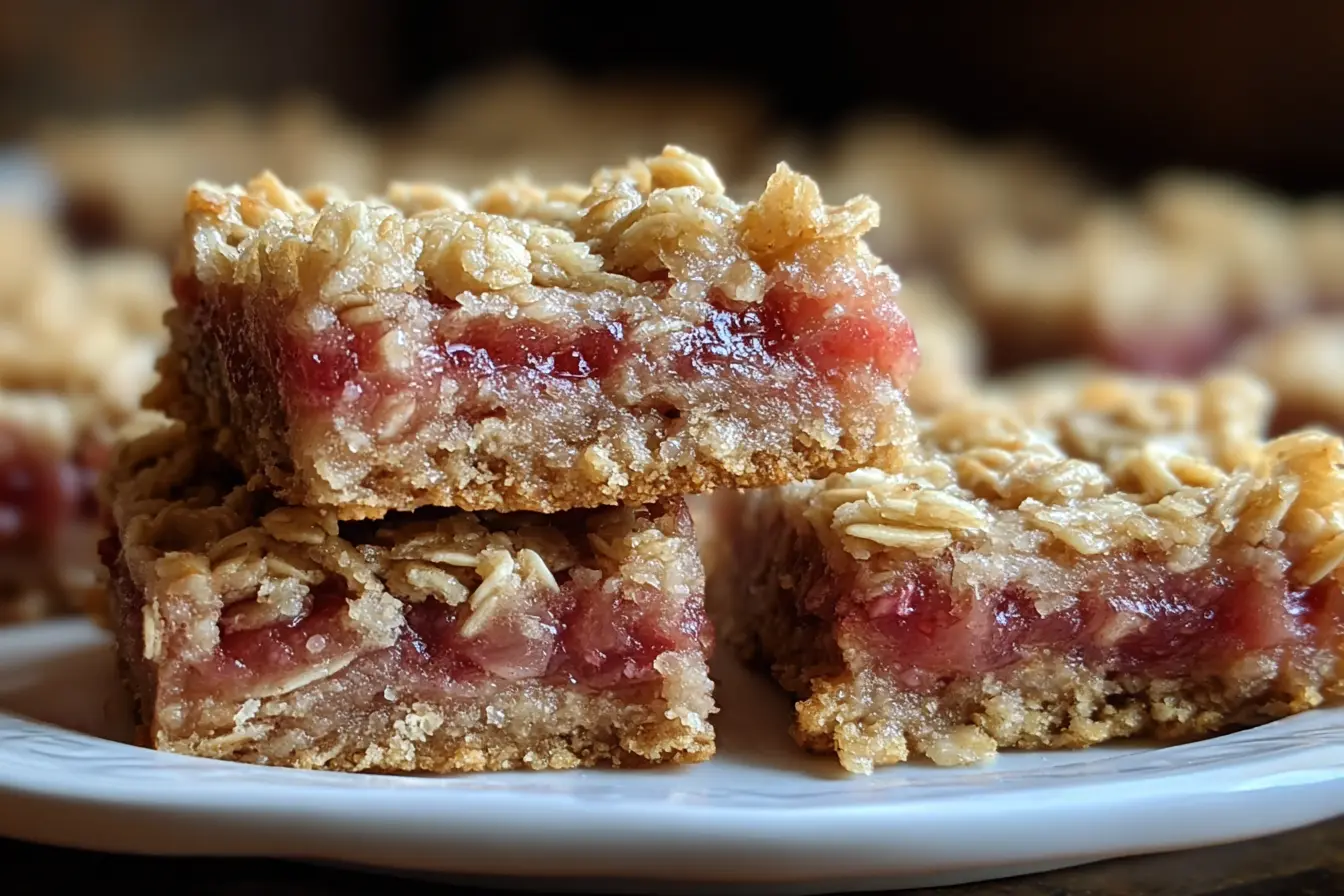 Oatmeal Rhubarb Bars